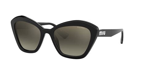 Miu Miu MU 05US 55 Gradient Grey Mirror Silver & Black 